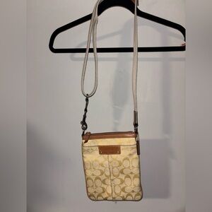 Coach Crossbody Bag - Tan and Cream